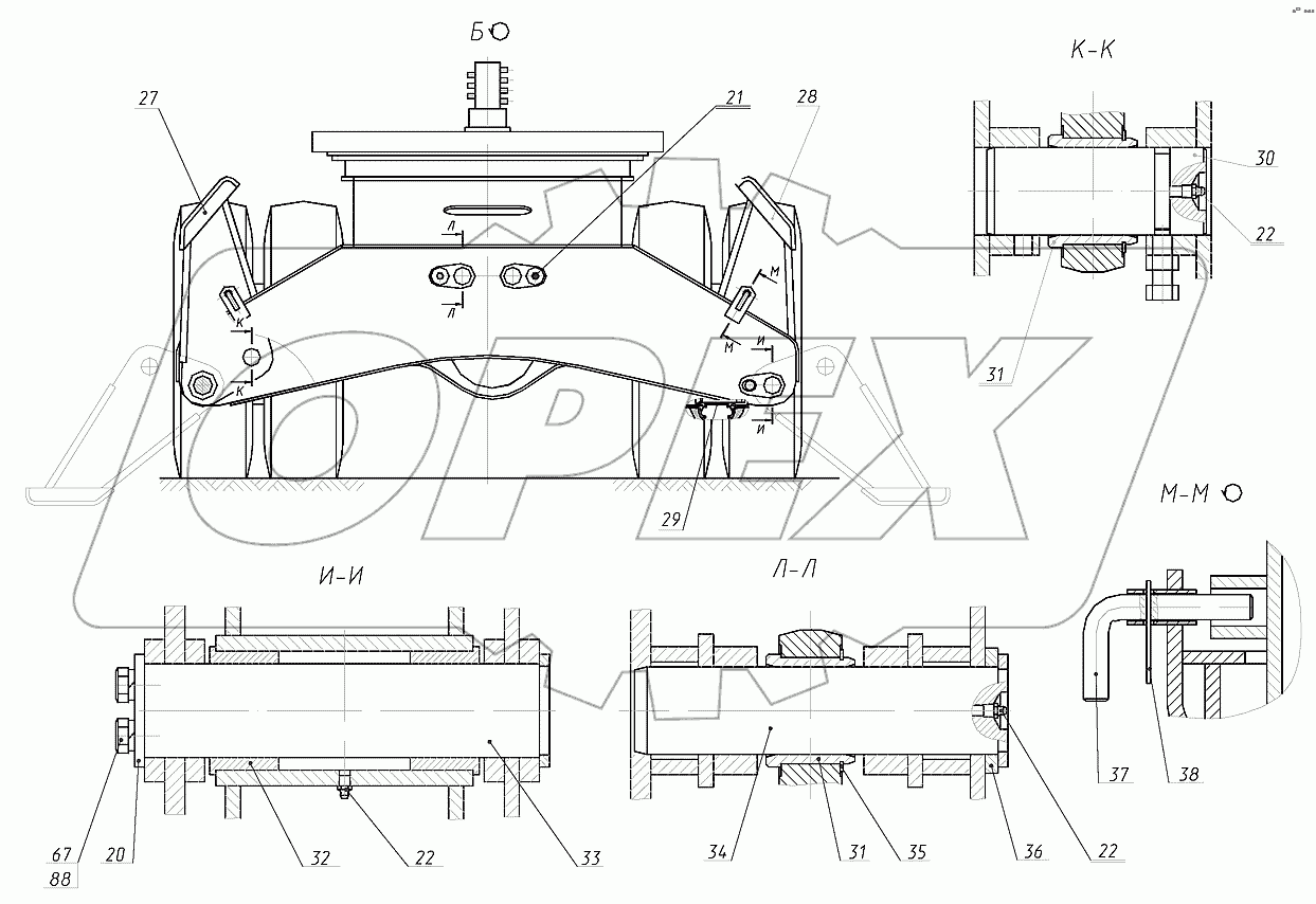 Ход пневмоколесный 318-16-60.00.000